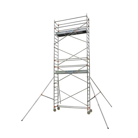 Echafaudage roulant alu AL 255 - Hauteur travail 4.90 m Duarib