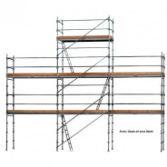 Lot échafaudage acier pignon F3000 alu bois et lisses 68 m² Duarib