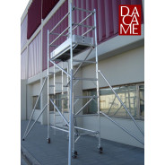 Tour roulante Alu 50 Hauteur travail 6.60 - largeur 1.35 m Dacame