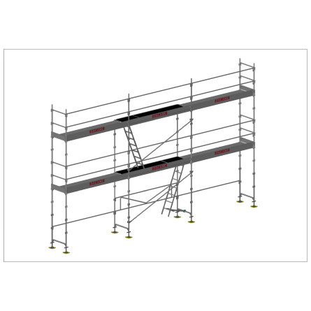 Echafaudage Duo 45 - 60 m² avec lisses Dacame