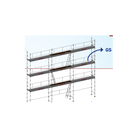 Lot échafaudage 80m² Duo 45 avec garde corps Dacame