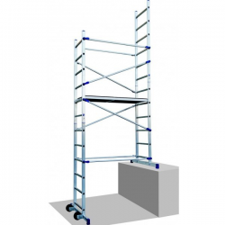 Echafaudage roulant aluminium ST205-5 Hauteur 6.90 m - Centaure