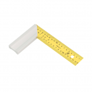 La règle du menuisier avec numéros de centimètres, isolé sur blanc, jaune  Photo Stock - Alamy